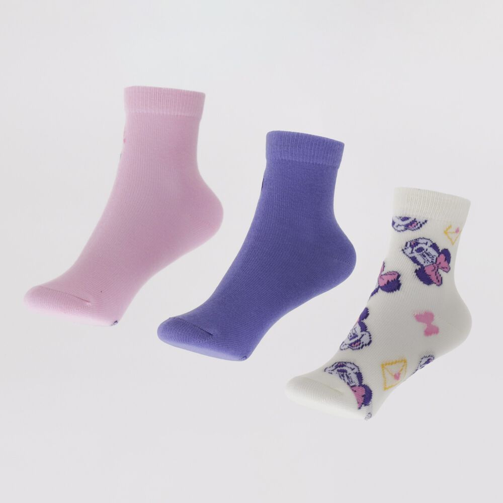 Tripack Calcetines Ni&ntilde;a Rosado Full Print Minnie Disney image number 0.0