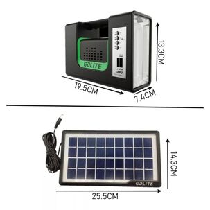 Kit Emergencia Camping Solar 3 Ampolletas Linterna+radio Mp3