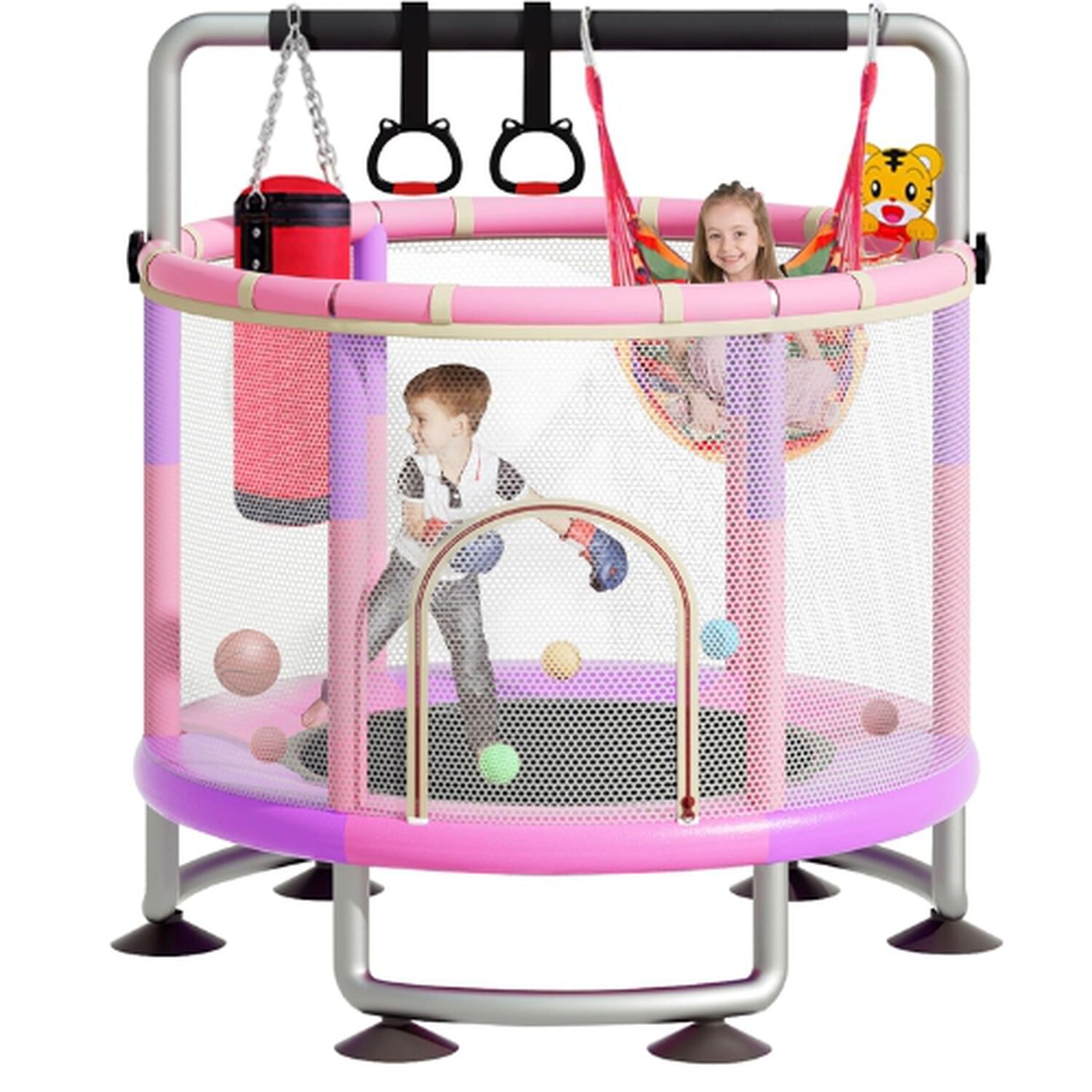 Trampol&iacute;n Para Ni&ntilde;os Y Adultos Con Red De Seguridad Gimnasia image number 0.0