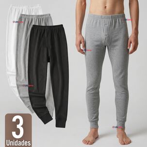 Pack 3 Calzoncillos Largos Algod&oacute;n Calza Hombre Invierno Primera Capa