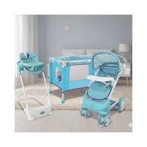 Juguete Para Mu&ntilde;eca Coche, Cuna Y Silla De Comer Frozen