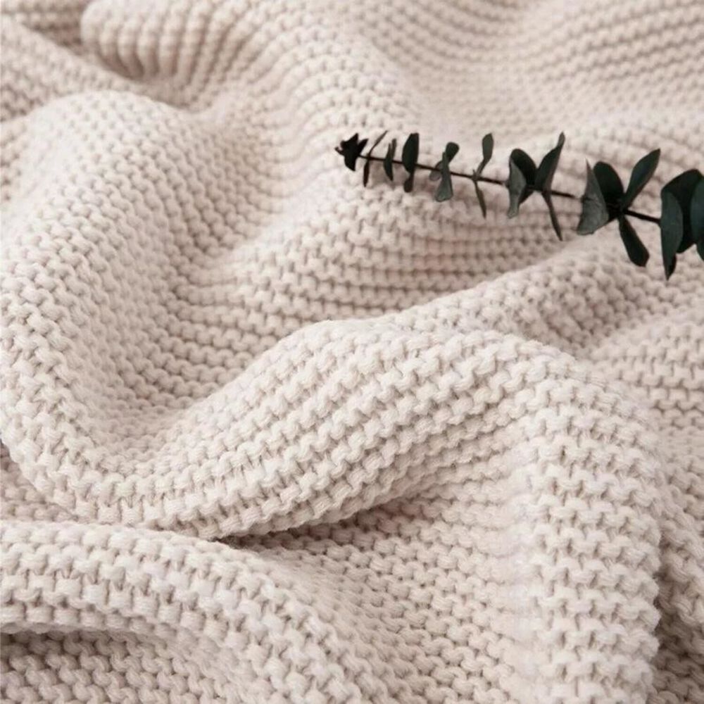 Manta Encaje De Lana Gruesa Tejida A Mano Premium 150x230cm Beige image number 3.0