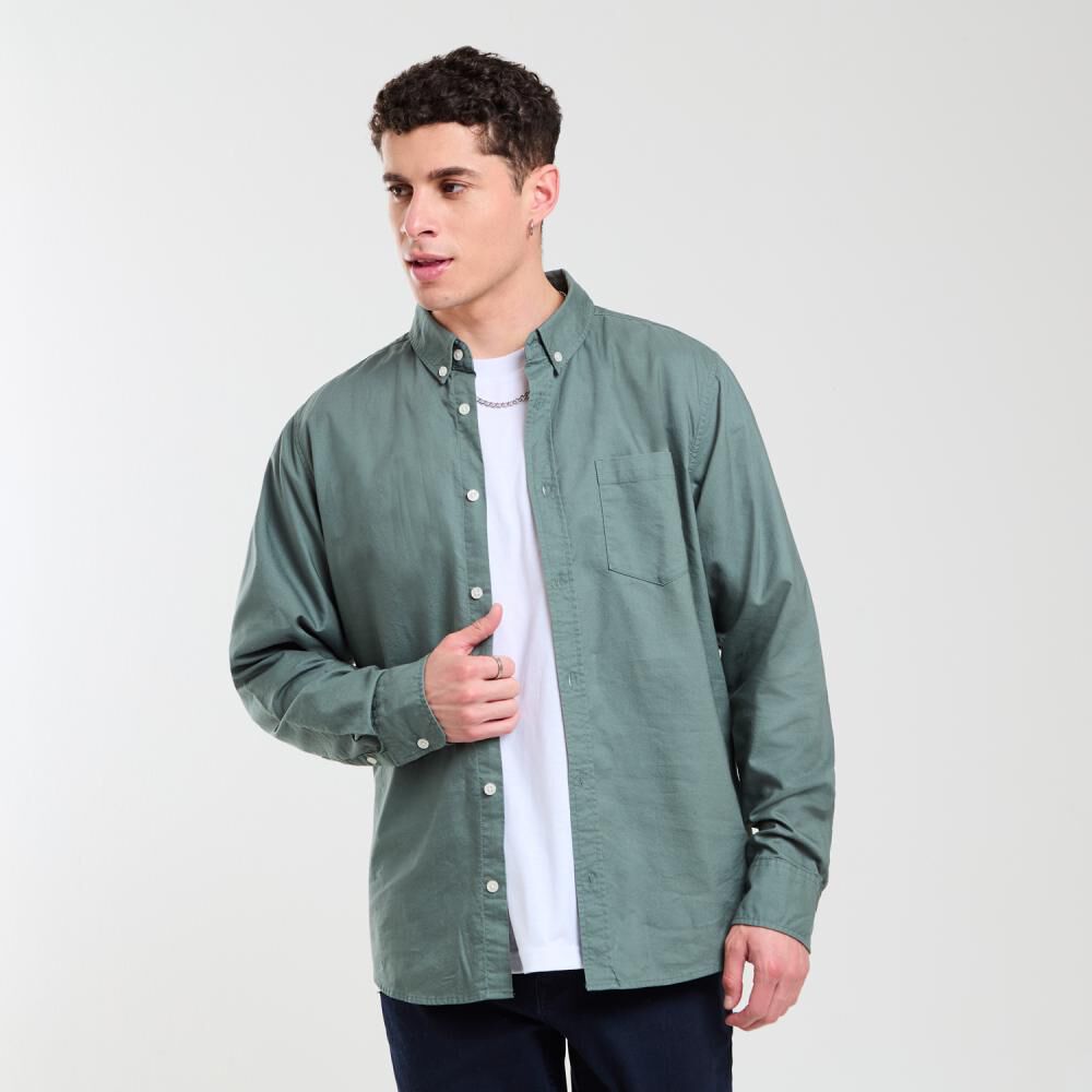Camisa Lisa Slim Manga Larga Hombre Skuad image number 0.0