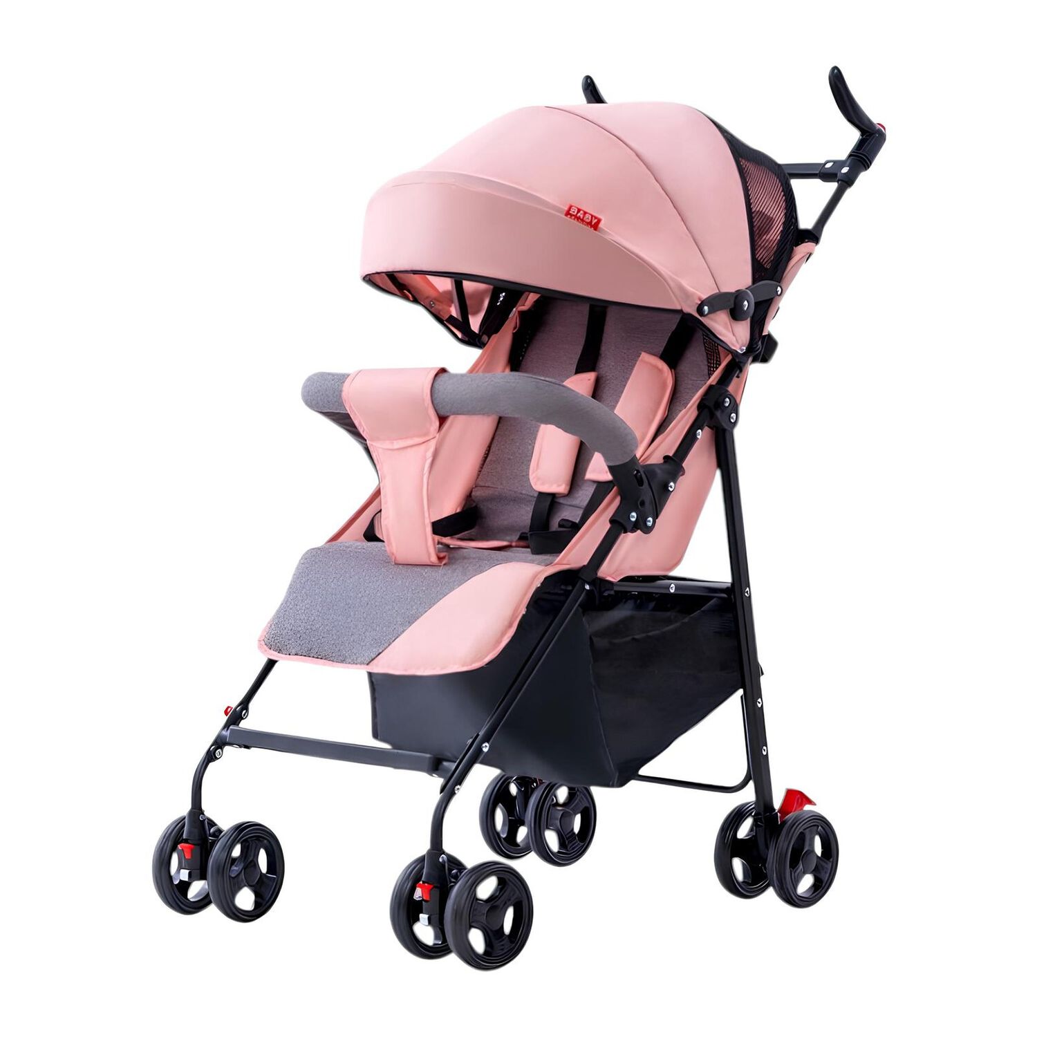 Coche Paseo Liviano Con Posa Vaso Howa Rosado Lubabycas image number 8.0