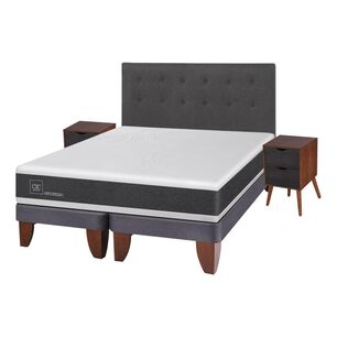 Cama Europea Cic New Ortopedic / 2 Plazas / Base Dividida  + Set De Maderas