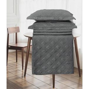 Quilt Andes Liso Gris 1.5 Plazas