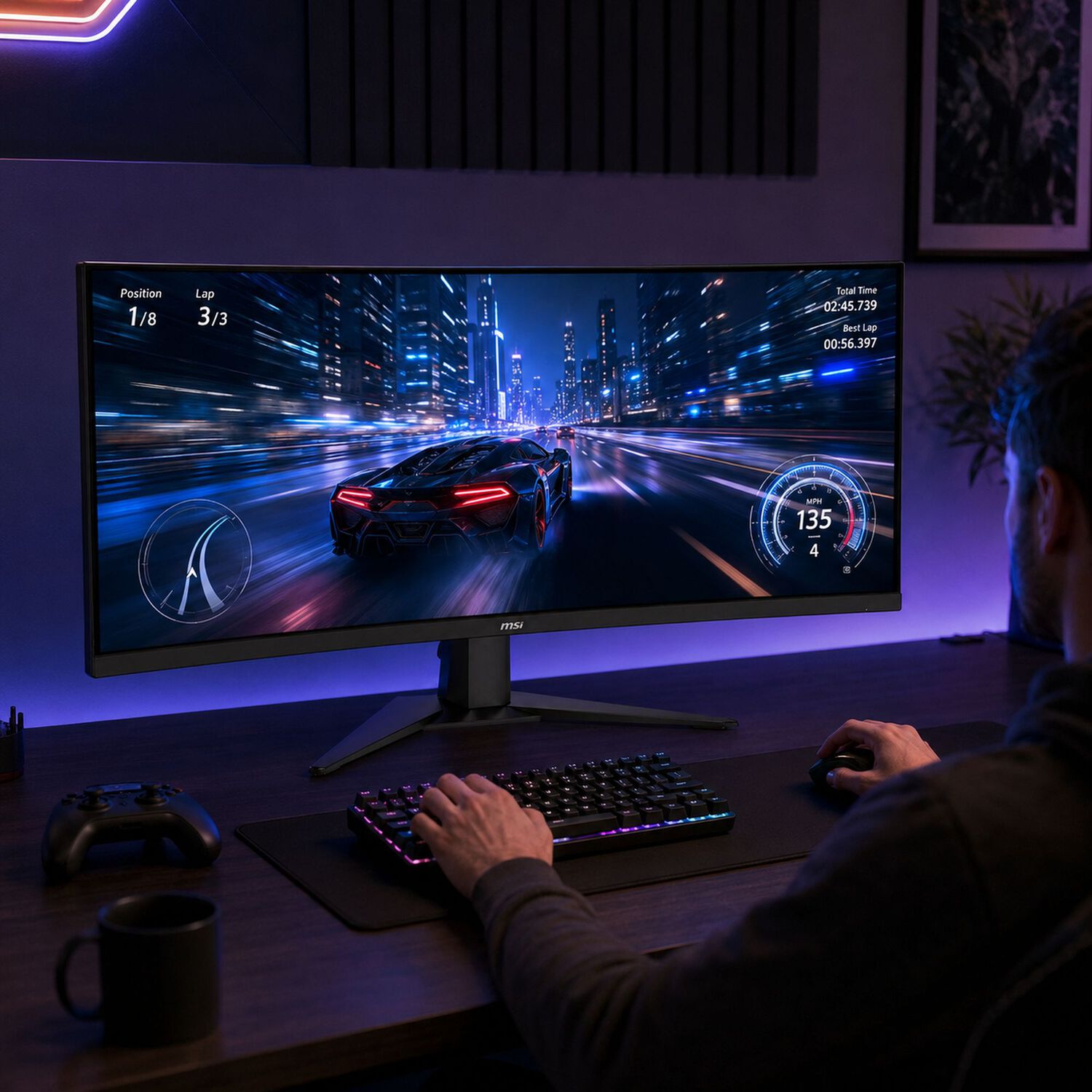 Monitor Gamer Msi 34" Curvo 180hz Ultra Flat 1ms 3440x1440px image number 8.0