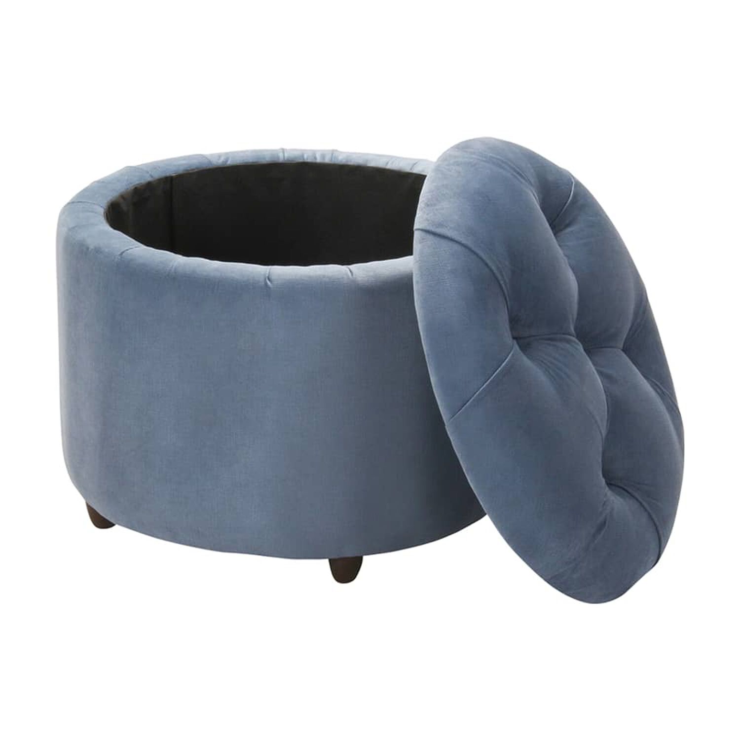 Pouf Ba&uacute;l Zoe Gris Felpa 60x60x50 Cm M&aacute;xima Design image number 1.0