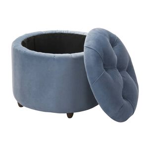 Pouf Ba&uacute;l Zoe Gris Felpa 60x60x50 Cm M&aacute;xima Design