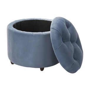 Pouf Ba&uacute;l Zoe Gris Felpa 60x60x50 Cm M&aacute;xima Design
