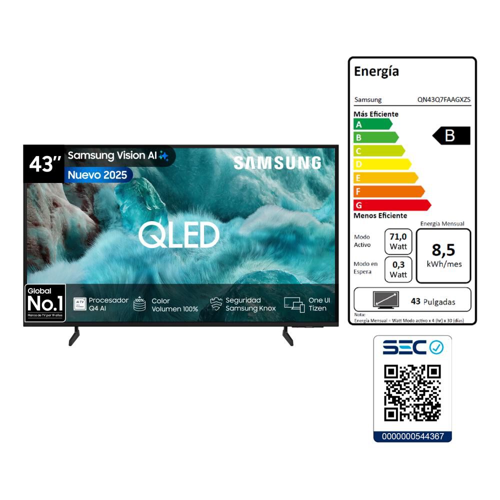 Qled 43" Samsung QN43Q7FAAGXZS / Ultra HD 4K / Smart TV image number 8.0