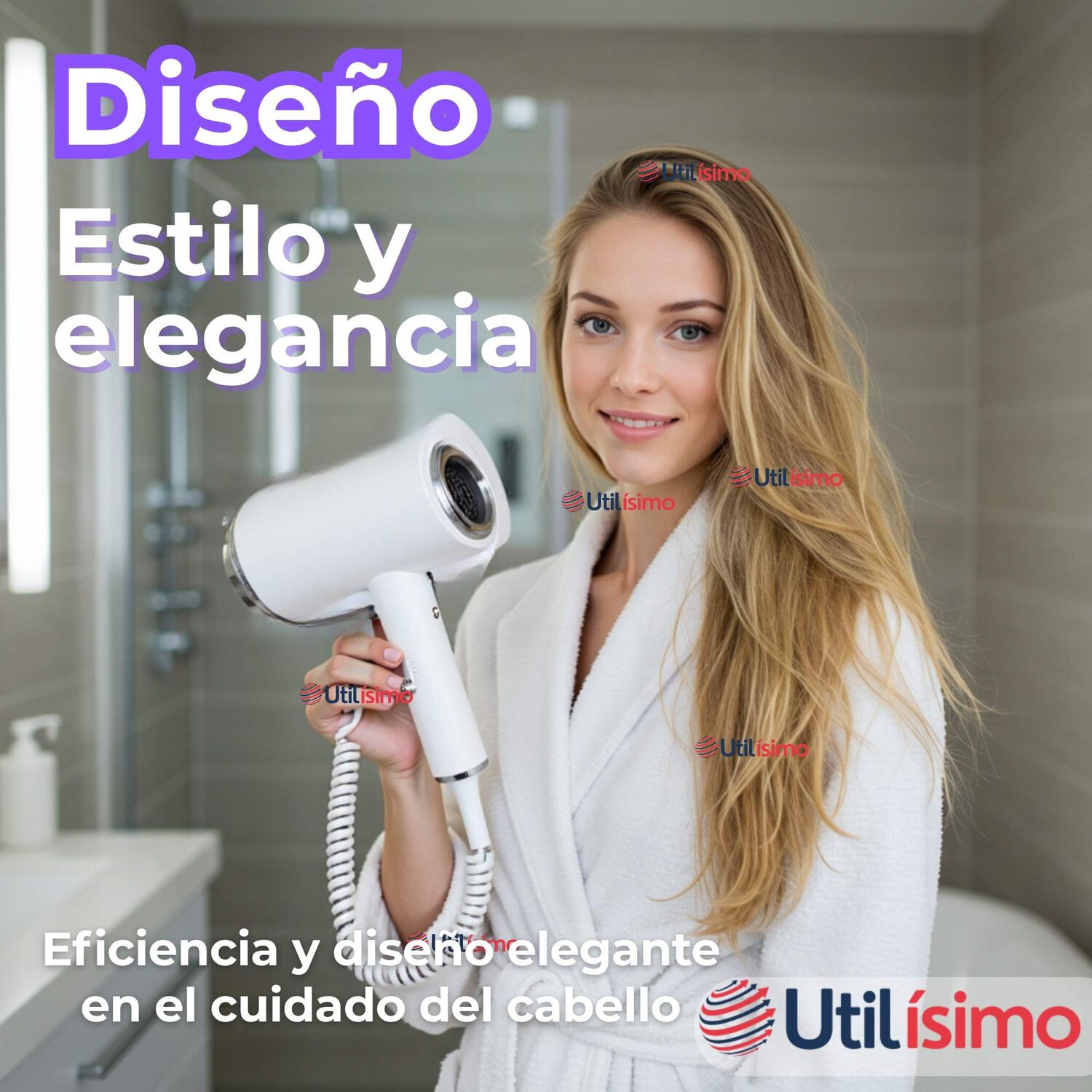 Secador De Pelo De Pared 1300w Alta Potencia Para Hoteles Hogar Piscinas Color Blanco image number 7.0