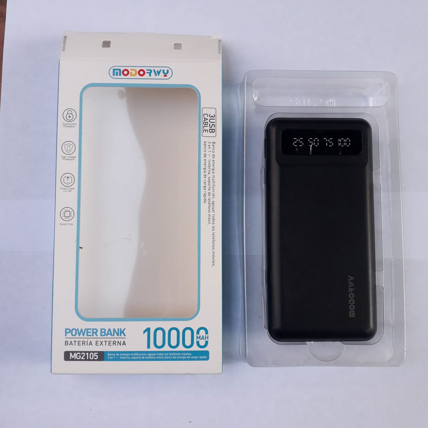 Powerbank Bater&iacute;a Externa Para Celulares 40000 Mah 3 Cables Inclu&iacute;dos Tipo C Y M&aacute;s Cargador Portatil image number 2.0