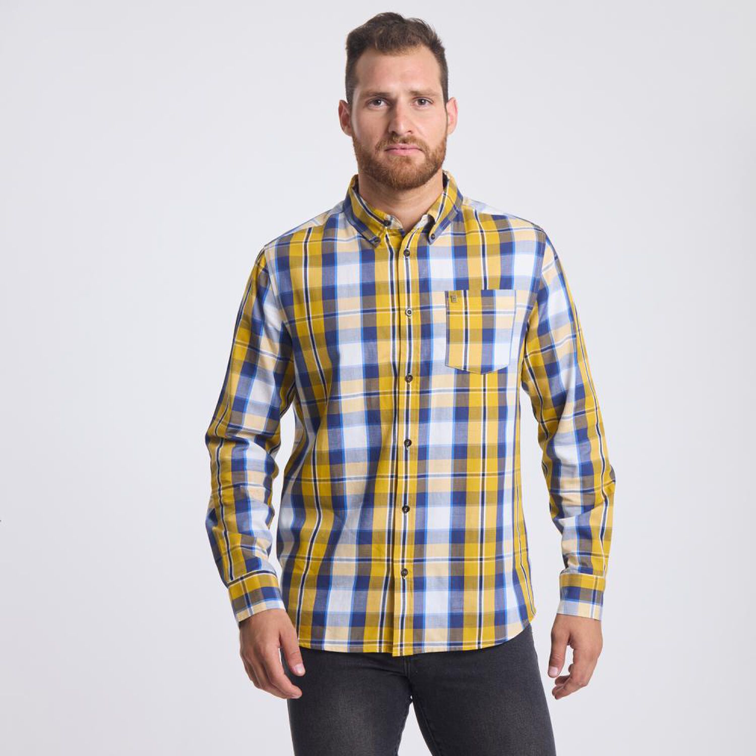 Camisa Estampada Regular Manga Larga Hombre Peroe image number 0.0