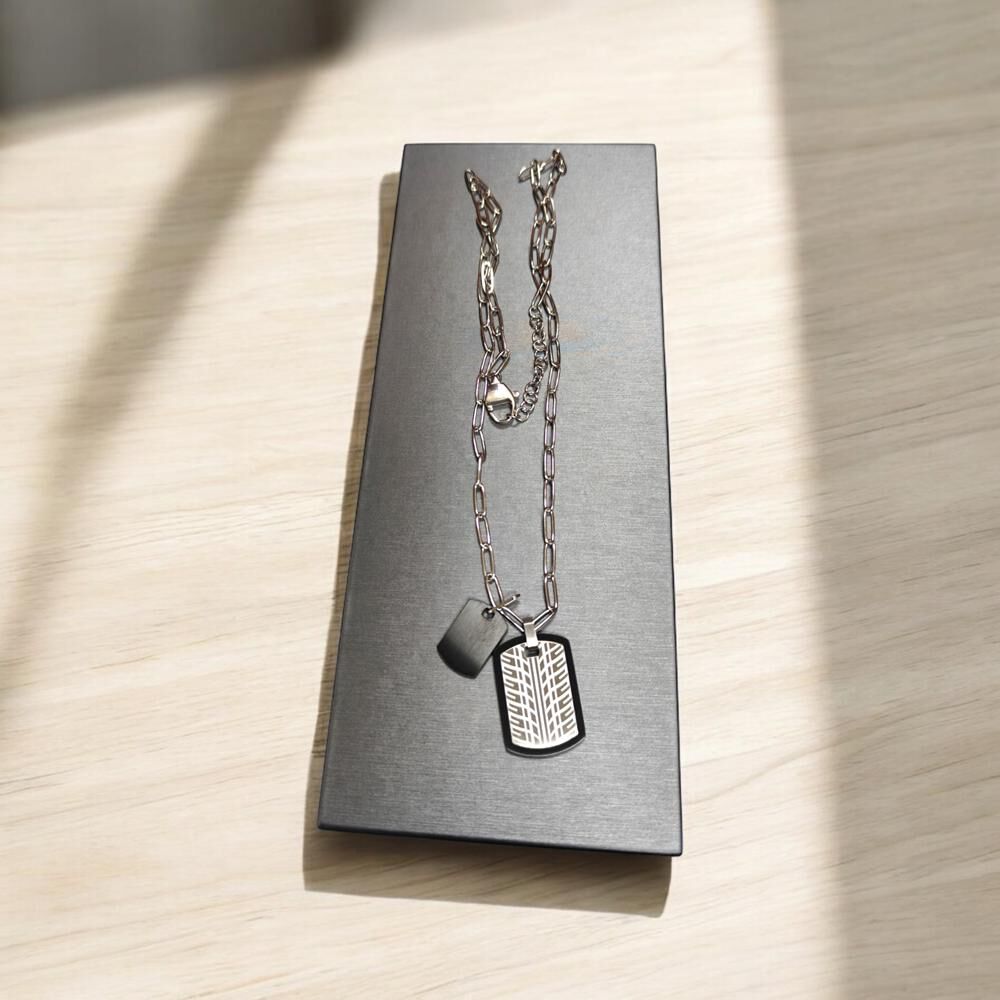 Cadena De Hombre Cat J003n00121 Plateado-negro image number 1.0