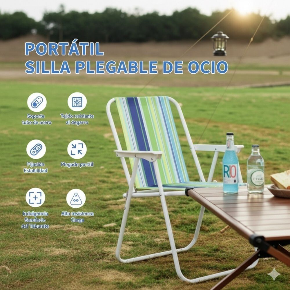 Silla Plegable Camping Picnic Piscina Verano Playa Port&aacute;til image number 5.0