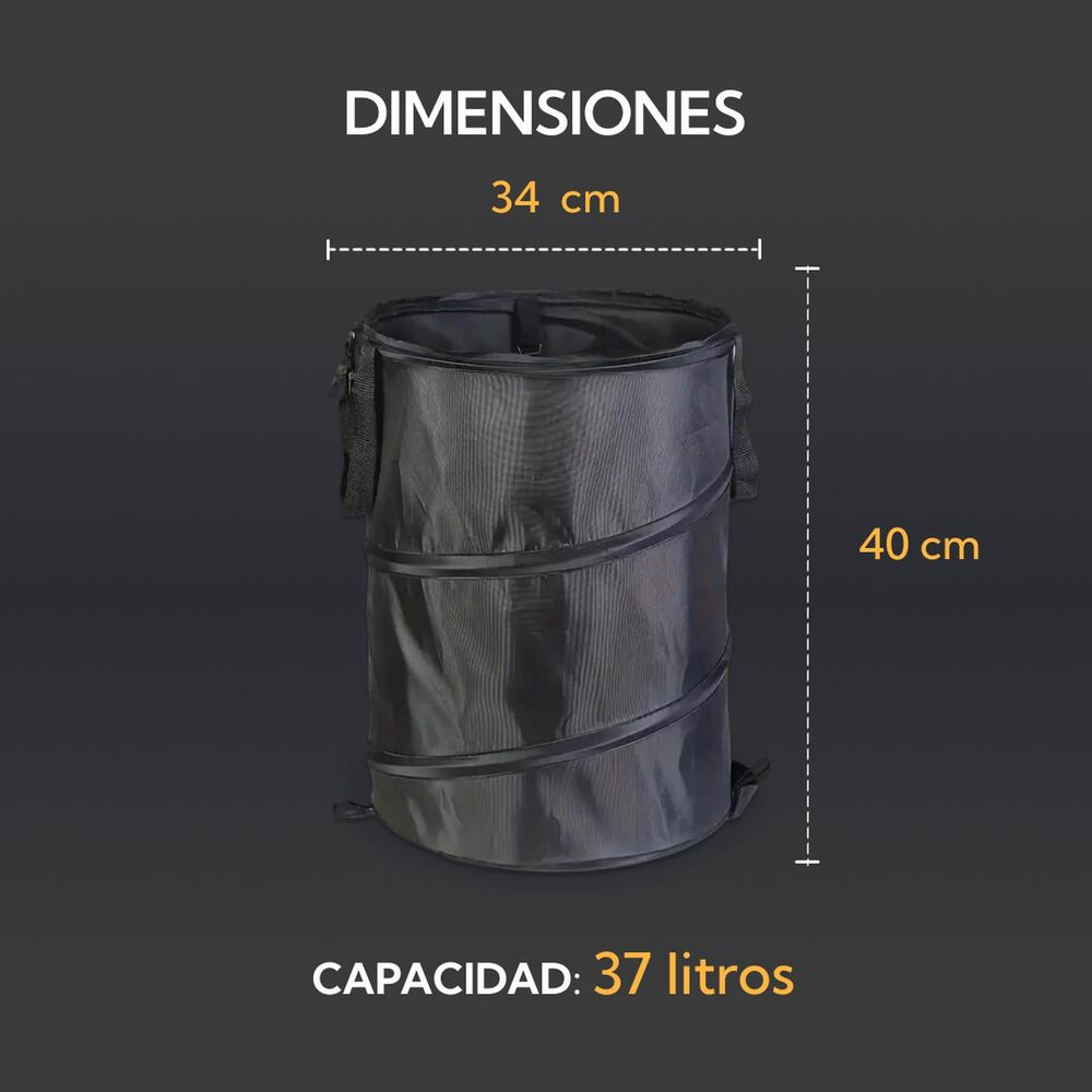 Canasto Ropa Sucia Plegable Multiuso Negro image number 3.0
