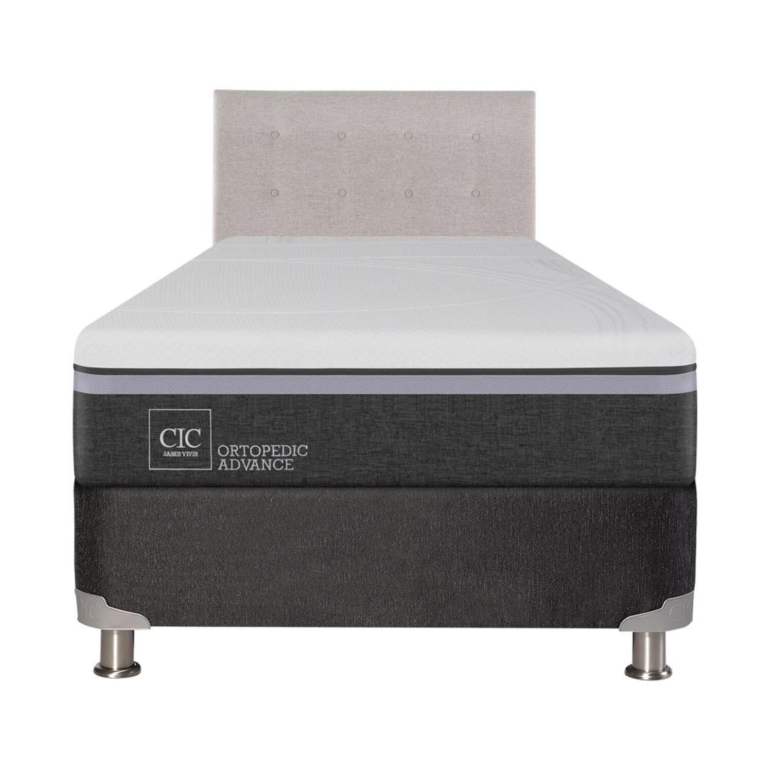 Box Spring Cic Ortopedic / 1.5 Plazas / Base Normal  + Respaldo + Textil image number 0.0