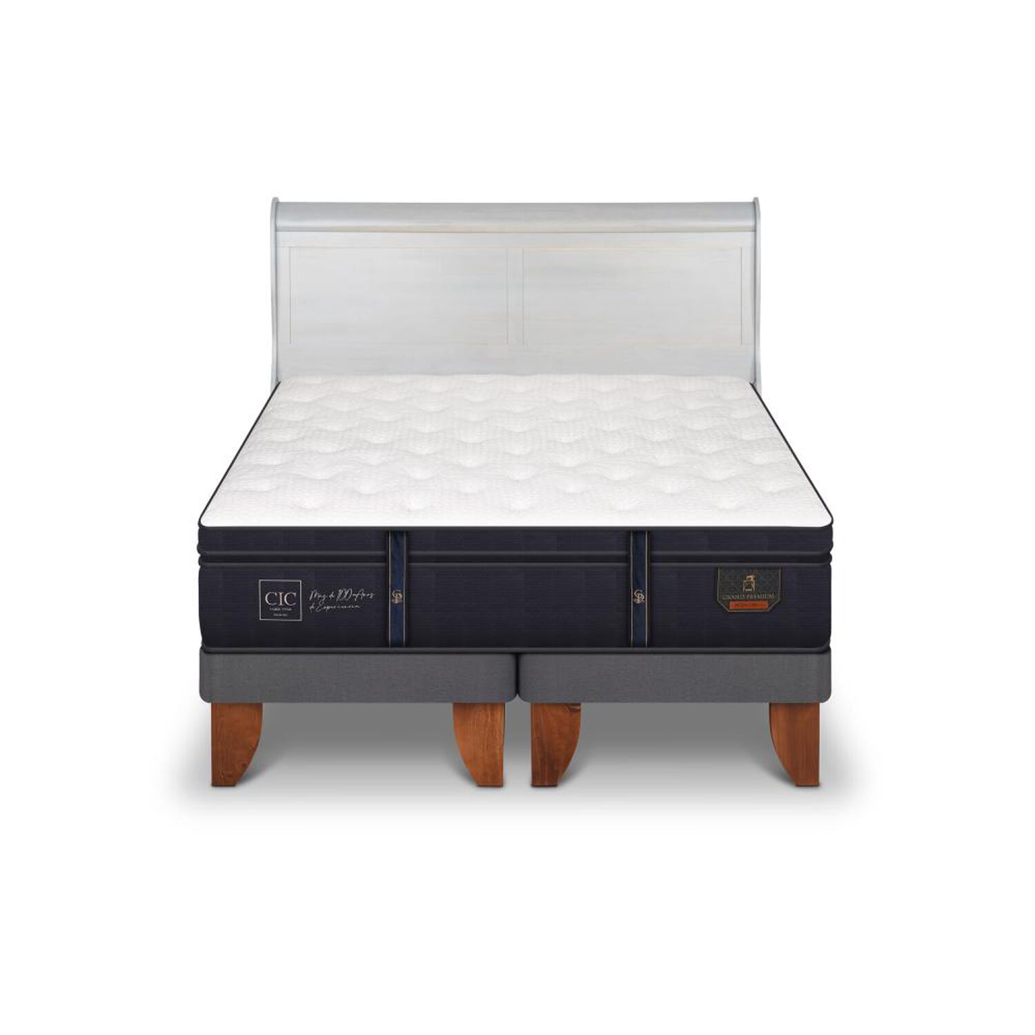 Cama Europea Cic Linea Premium / 2 Plazas / Base Dividida + Respaldo image number 0.0