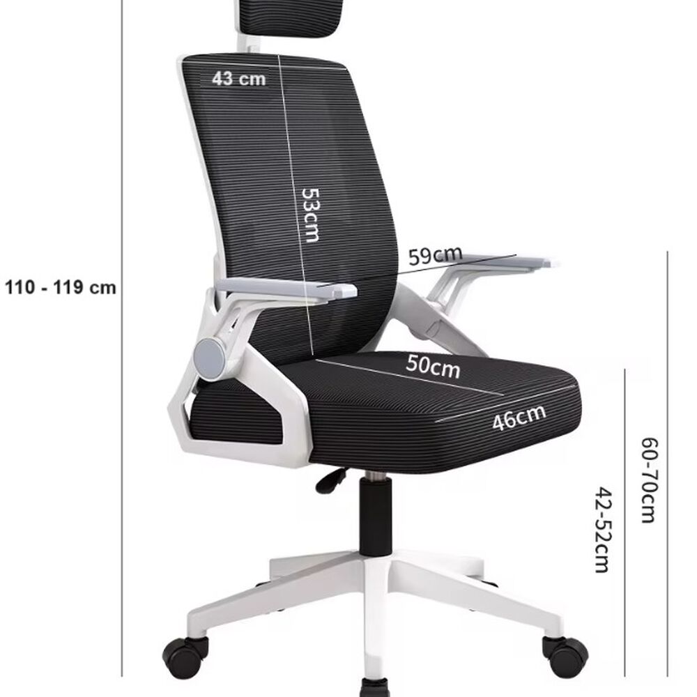 Silla Ejecutiva De Oficina Ergonomic Essential Blanco image number 3.0