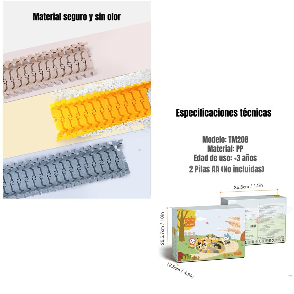 Juguete Autopista Eléctrica 249 Piezas Tm208 Lubabycas image number 7.0