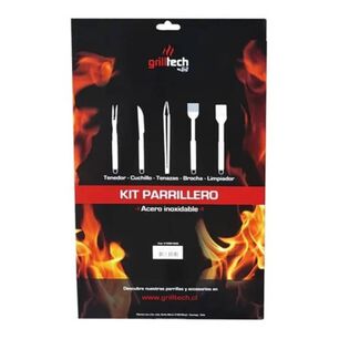 Kit Accesorios Parrilleros 5und Grilltech Acero Inoxidable