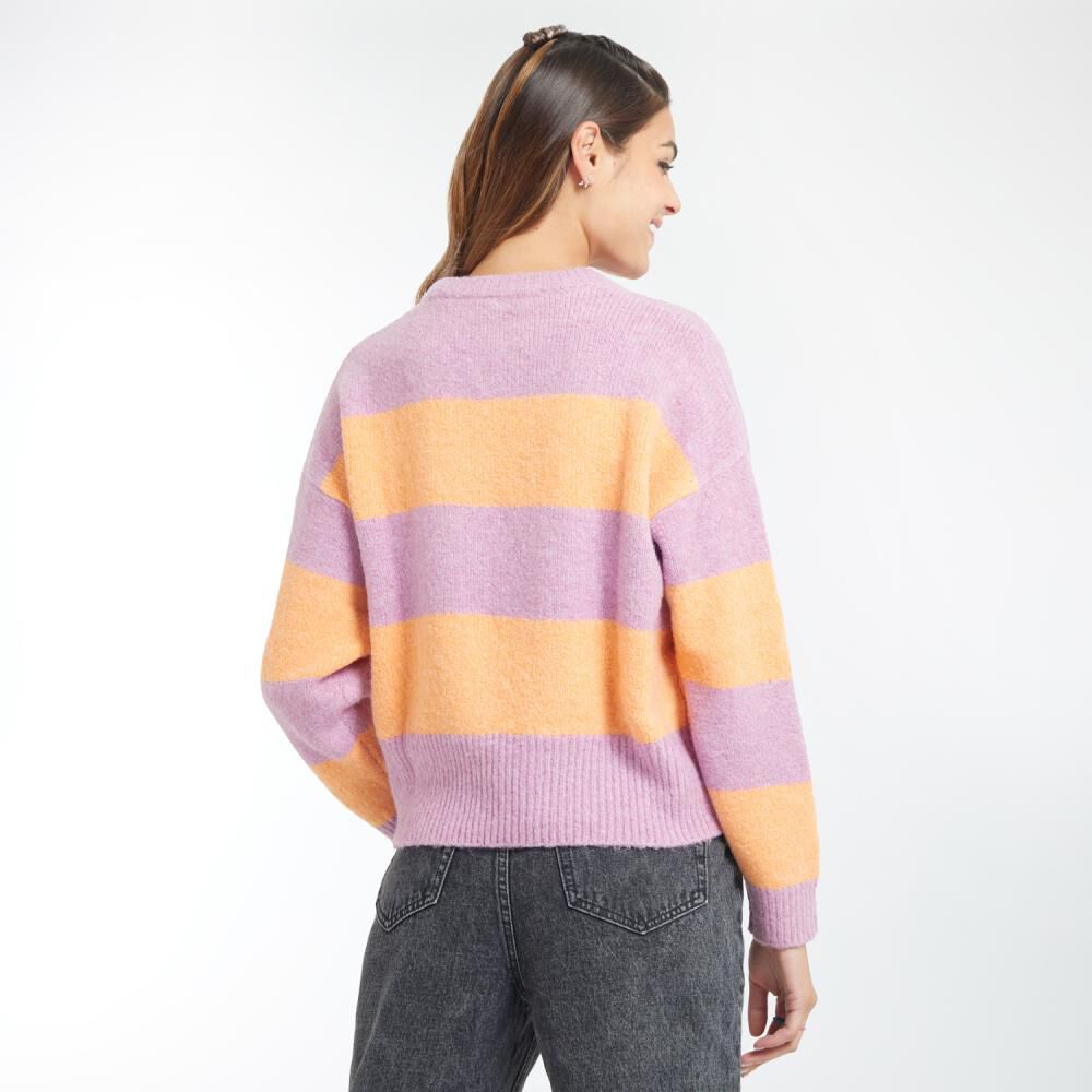 Sweater Tejido Con Franjas Cuello Redondo Mujer Freedom image number 3.0