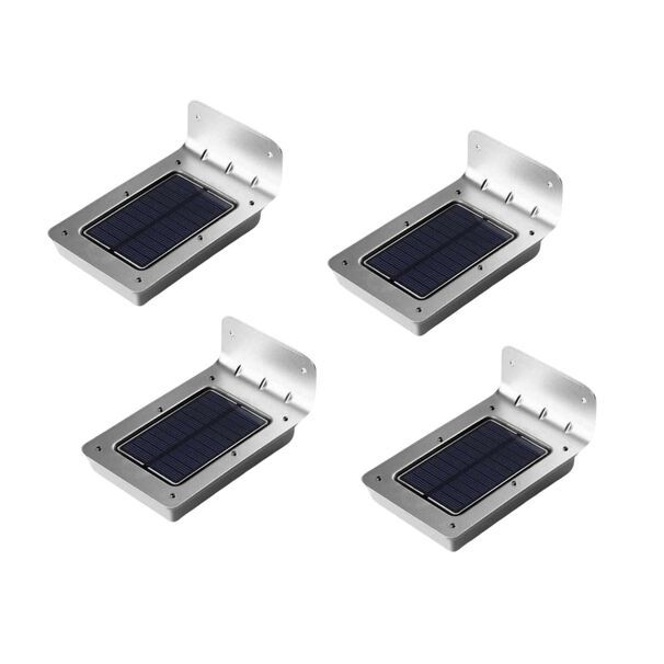 Pack 4 Aplique Luz Led Solar Con Sensor De Movimiento Contra Agua