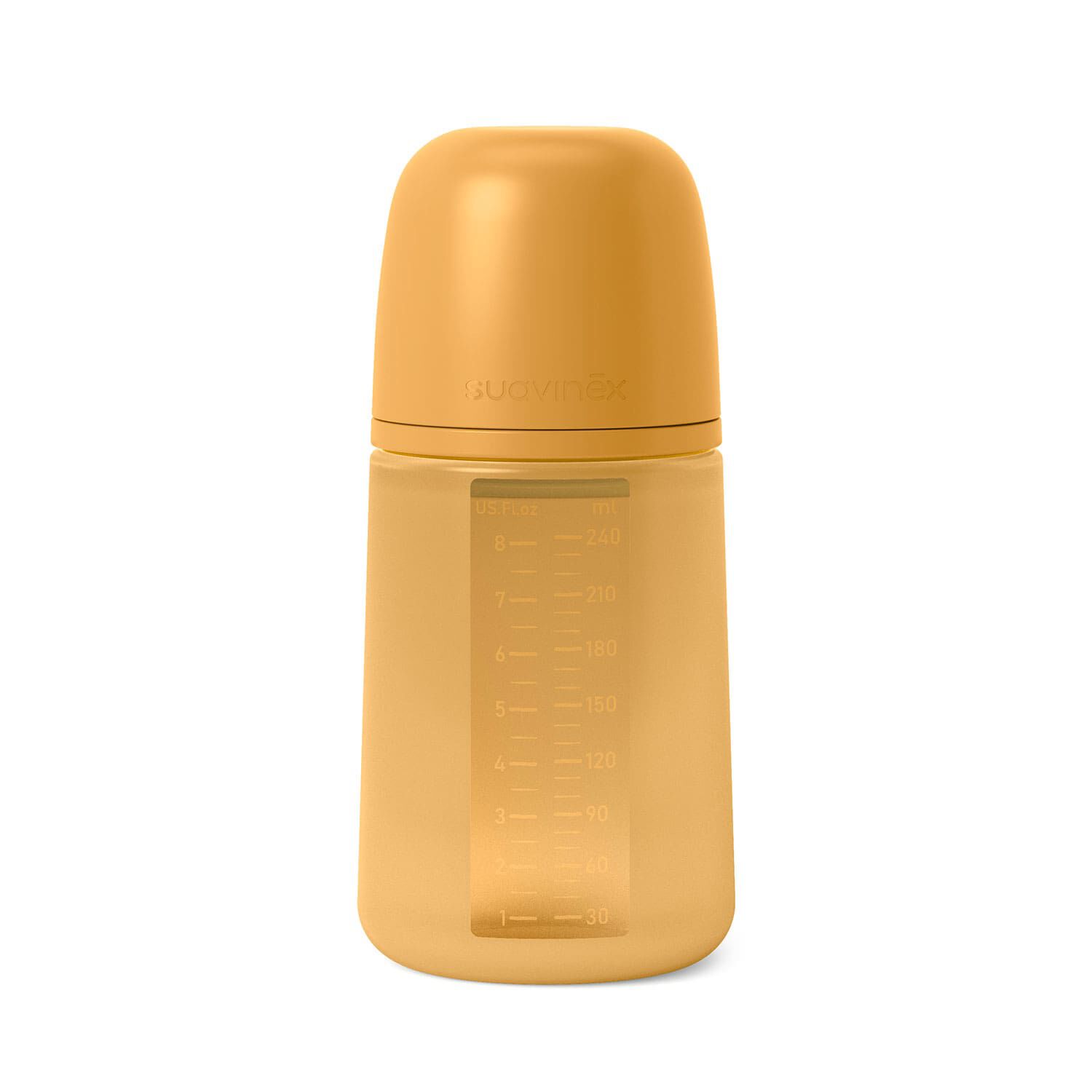 Mamadera De Silicona Flujo Medio 240ml Fisiol&oacute;gica Sx Pro Colour Mostaza image number 0.0