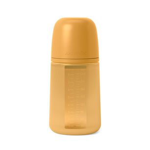 Mamadera De Silicona Flujo Medio 240ml Fisiol&oacute;gica Sx Pro Colour Mostaza