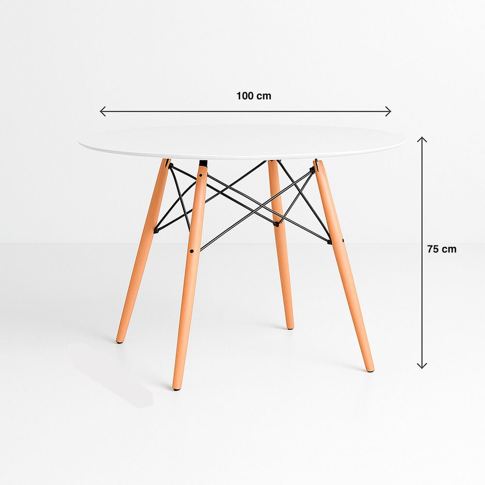 Mesa De Comedor Eames 100cm Redonda - Blanca image number 3.0