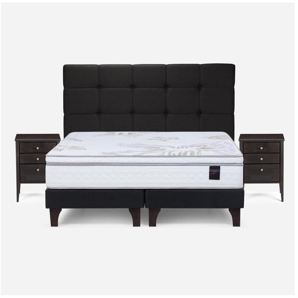 Cama Europea Rosen Art 4 / 2 Plazas / Base Dividida + Set De Maderas image number 0.0
