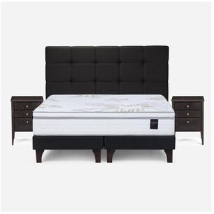Cama Europea Rosen Art 4 / 2 Plazas / Base Dividida + Set De Maderas