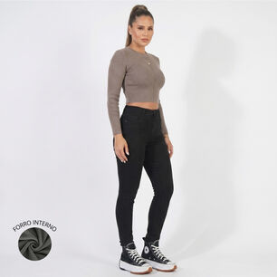 Jeans Pantalon Skinny Forro Polar Mujer