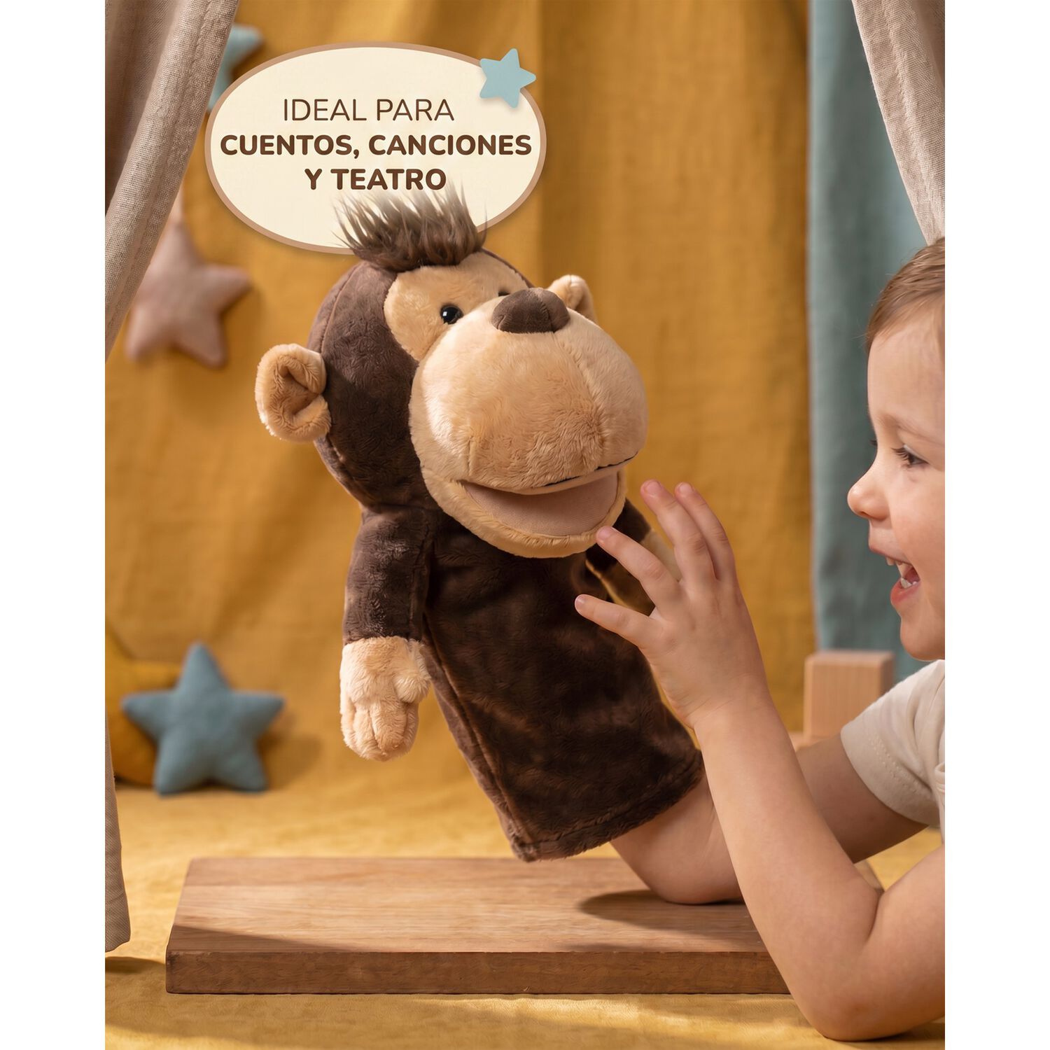 Peluche Titere Animal Zorro Vaca Leon Oveja Rana Lobo image number 31.0