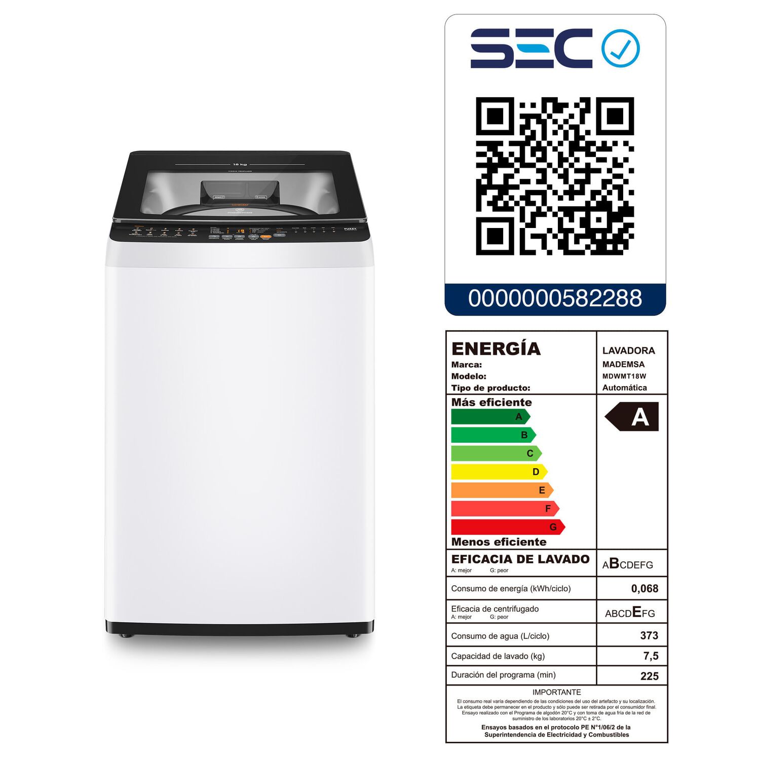 Lavadora Autom&aacute;tica 18kg Carga Superior Mdwmt18w Blanca image number 10.0