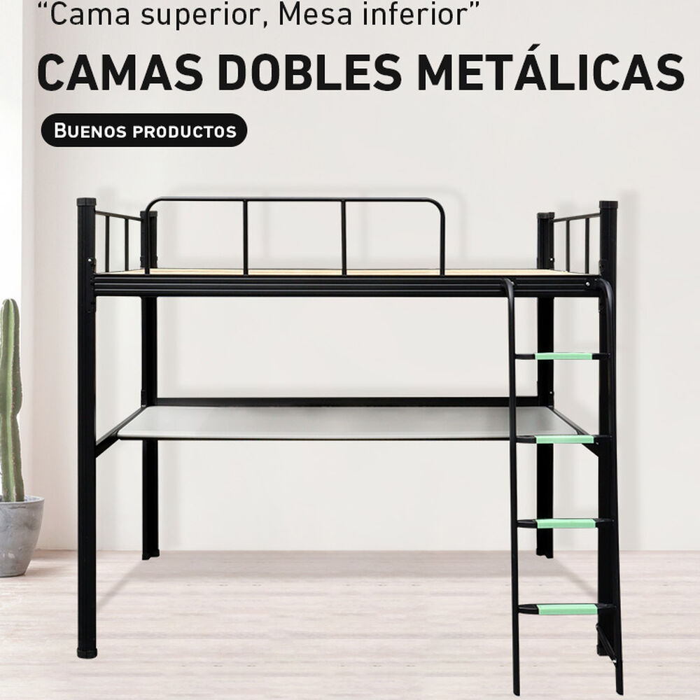 Cama Alta Con Escritorio Strong 1 Plaza Negro image number 3.0