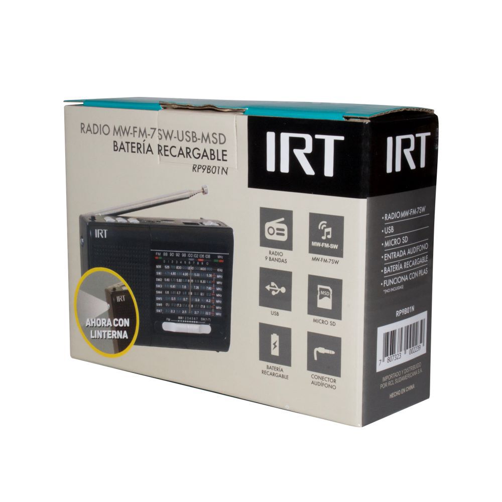 Radio Recargable 9 Bandas Am/fm/sw/usb/msd I005rp9b01n image number 2.0