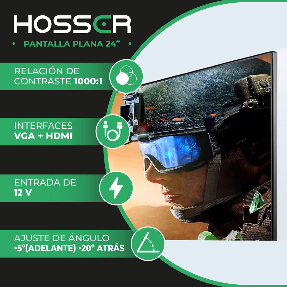 Monitor Notebook Pc Plano 24 Pulgadas Hosser Full Hd Hdmi image number 2.0