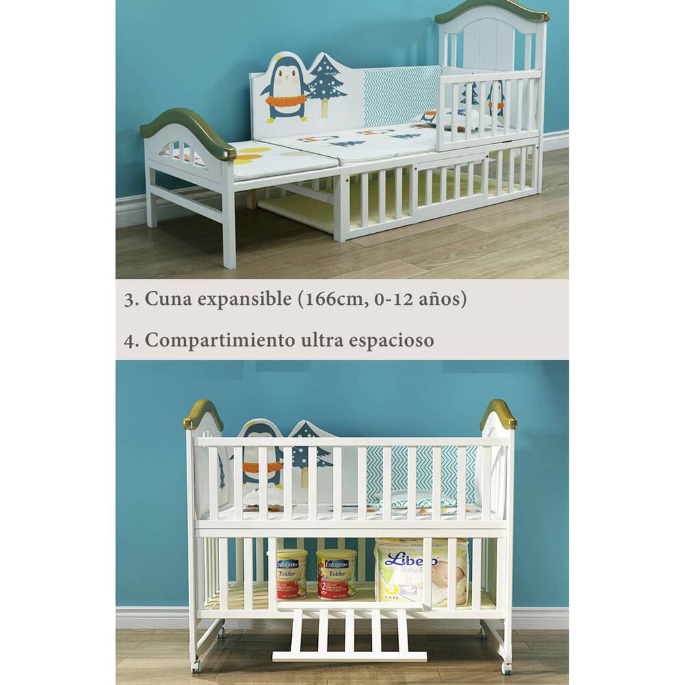 Cuna Colecho Madera Con Mudador Mosquitero Lubabycas Azul image number 5.0