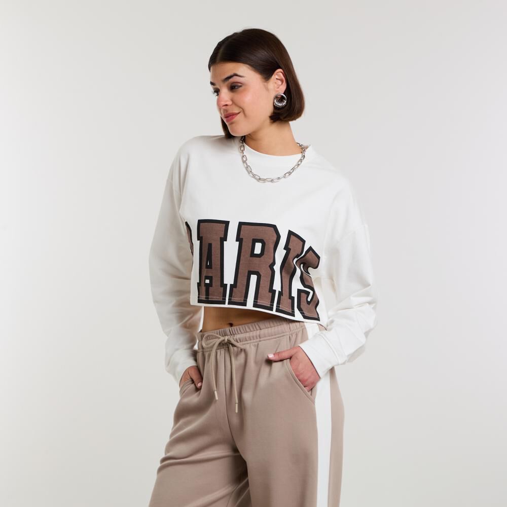 Polerón Crop Top Manga Larga Cuello Redondo Mujer Rolly Go image number 2.0