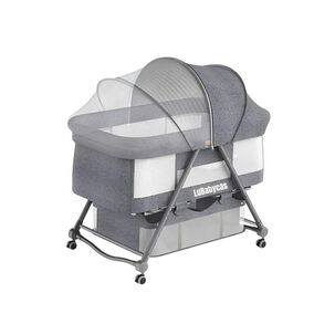 Cuna Mois&eacute;s Con Accesorios Gris Lubabycas