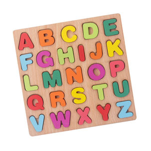 Puzzle Encaje De Madera Letras Abecedario Numeros Didactico