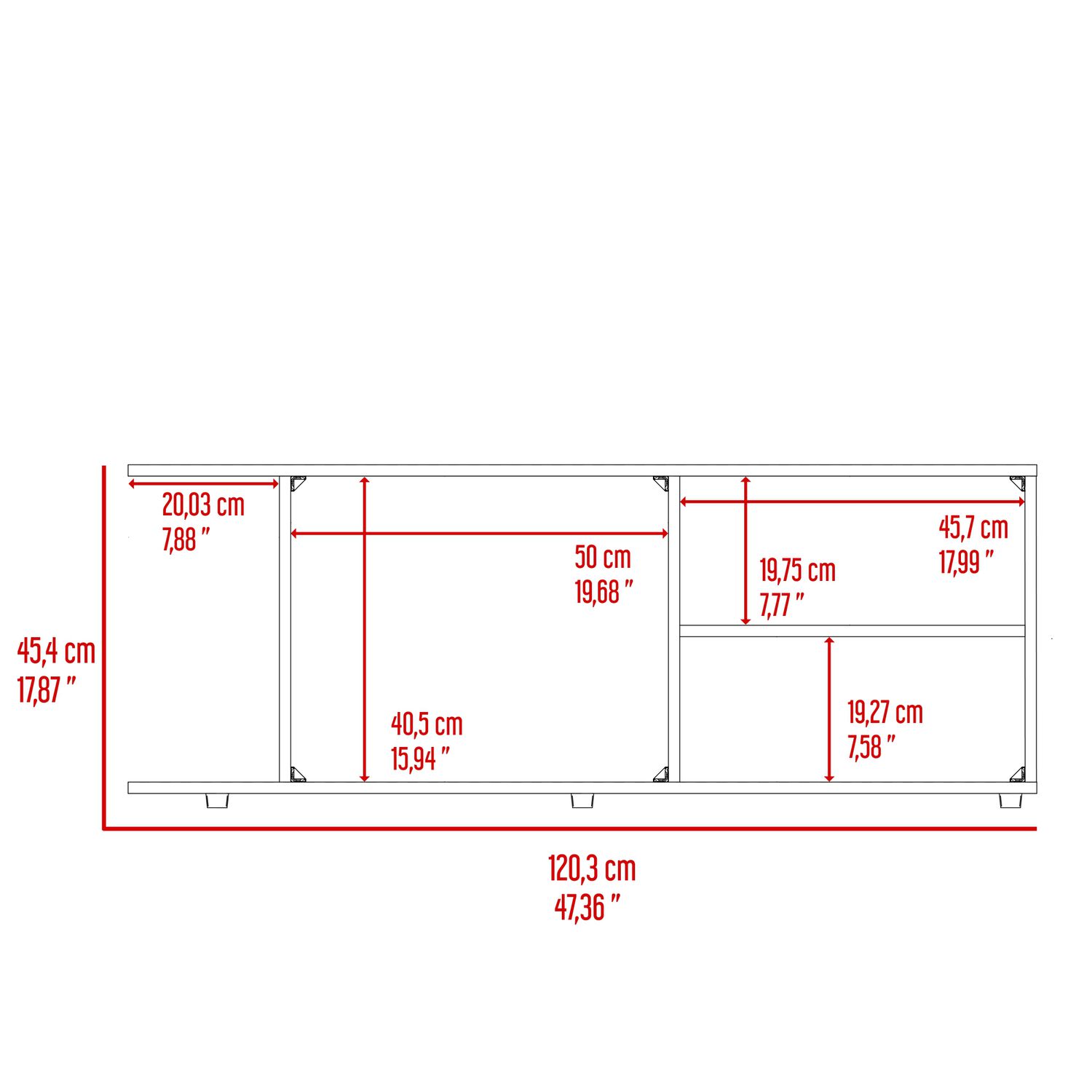 Mesa De Tv 50" Fm 45,4x120,3x34,9 Cm Caf&eacute; Oscuro image number 6.0