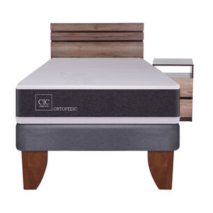 Cama Europea Cic New Ortopedic / 1.5 Plazas / Base Normal + Set De Maderas