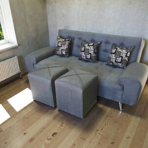 Sofa Cama Maravilla Con Puff Y Cojines