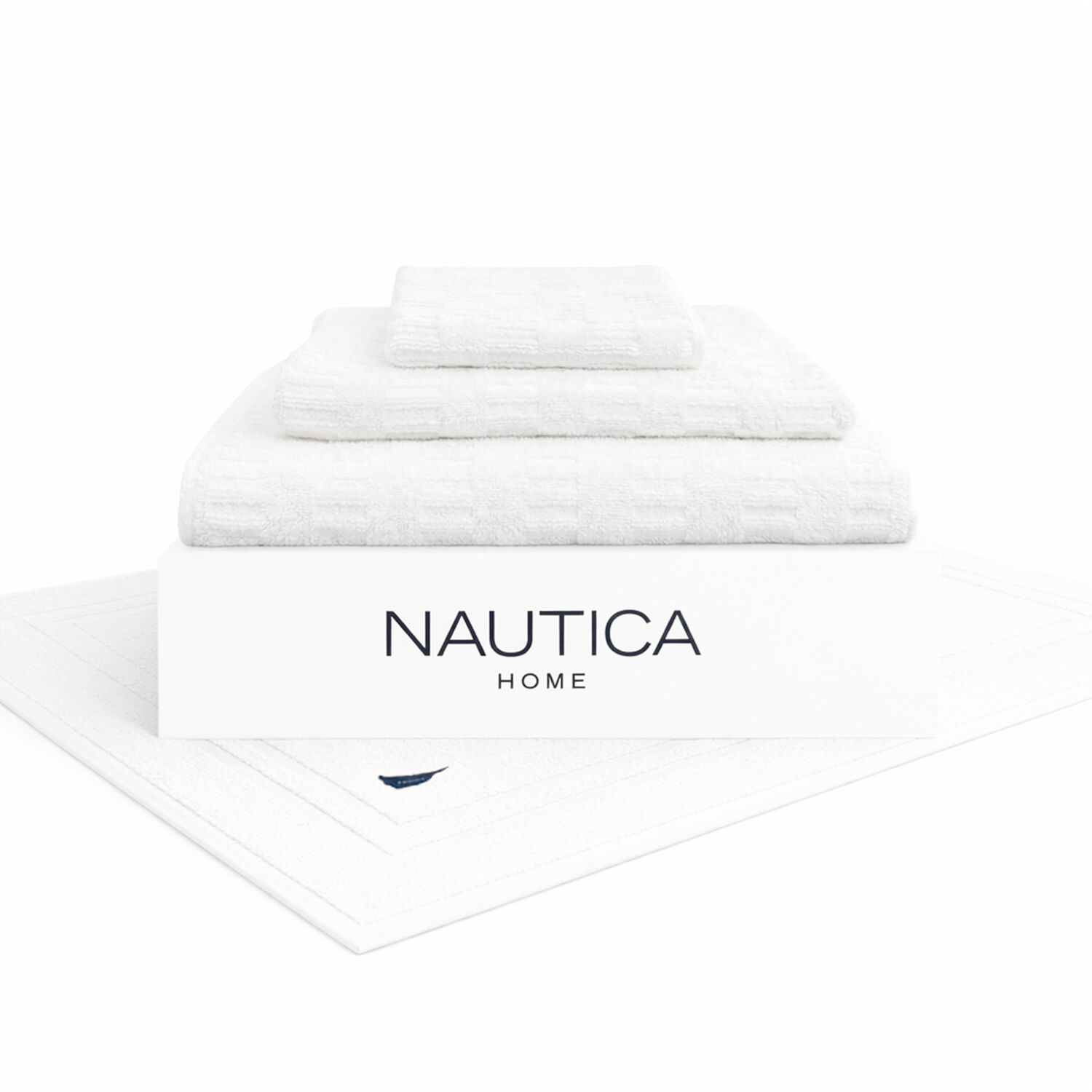 Set 4 Toallas Nautica Savoy Cara+mano+cuerpo+piso 100% Algod&oacute;n Alta Calidad Blanco image number 0.0