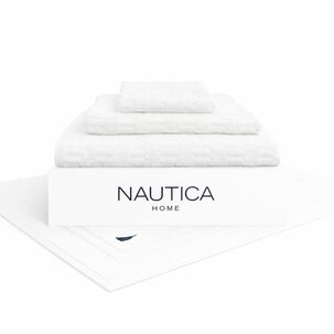 Set 4 Toallas Nautica Savoy Cara+mano+cuerpo+piso 100% Algod&oacute;n Alta Calidad Blanco