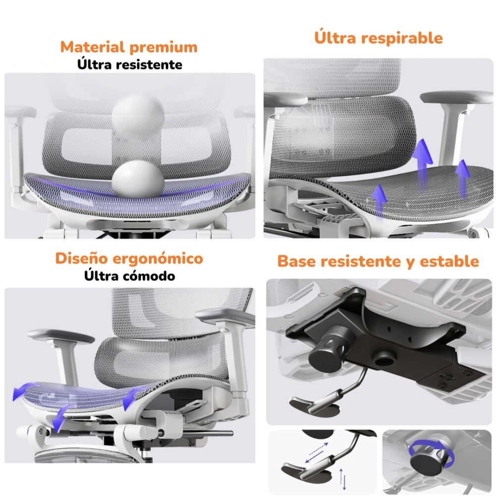 Silla De Escritorio Reclinable Reposapies Q9 By Lubabycas image number 7.0