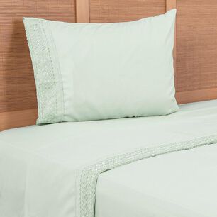 Sabana Plumetti Bordada 1.5 Plazas Verde